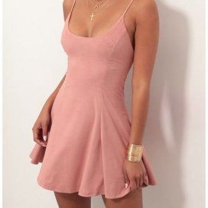 Marley Crushed Velvet Dress in Mauve